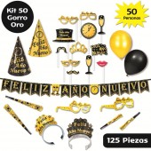 Kit para 50 personas con GORROS - Dorado